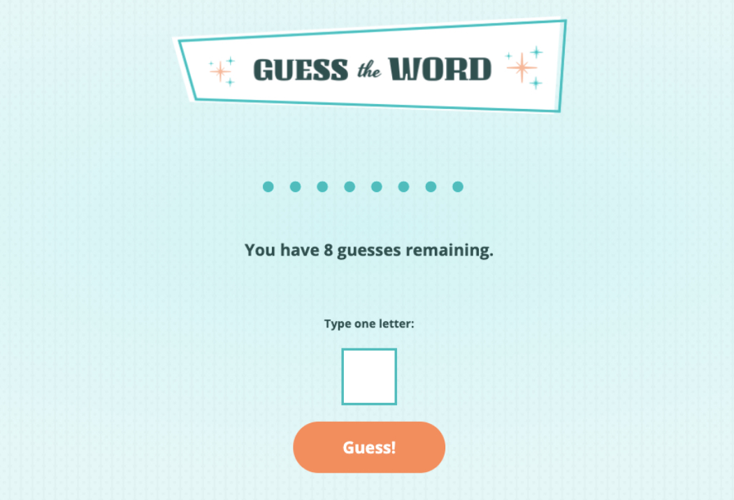guess the word javascript game