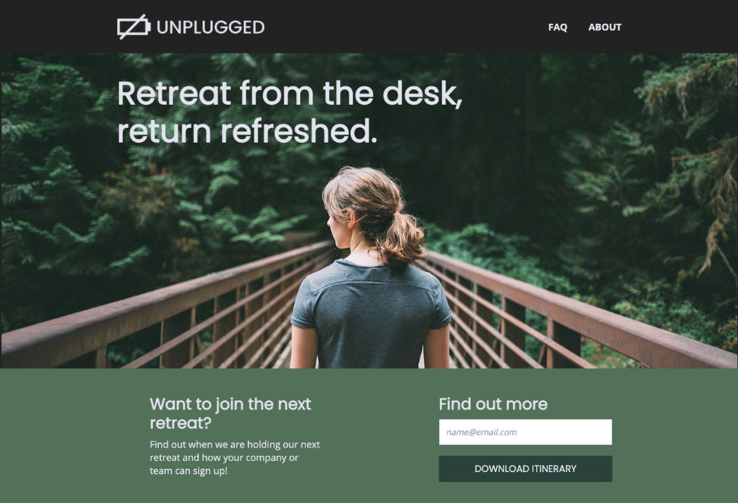 unplugged retreat site